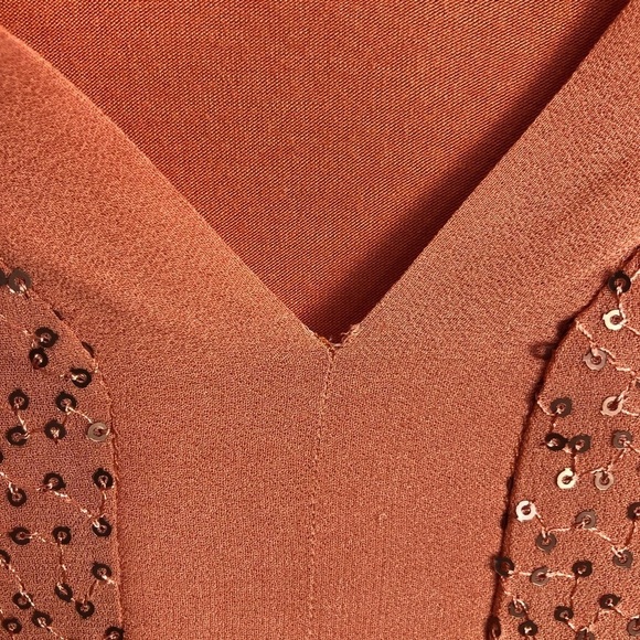 SOFT surroundings peach sequin high low hem The neck dress - Picture 5 of 13